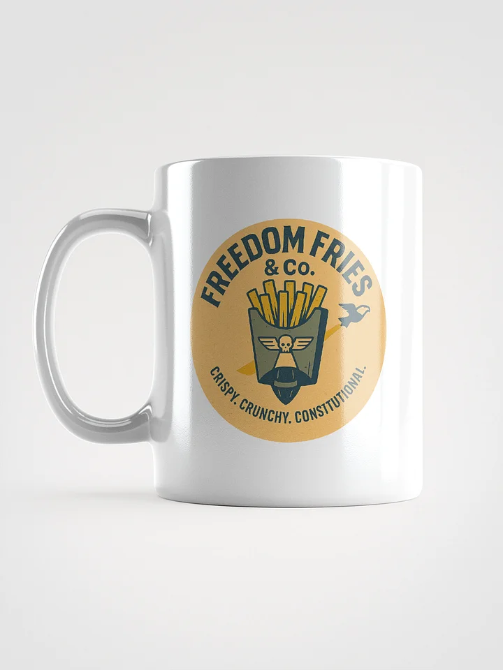 Freedom Fries & Co. Retro Style Mug | Helldivers-Inspired Logo Coffee Cup product image (2)