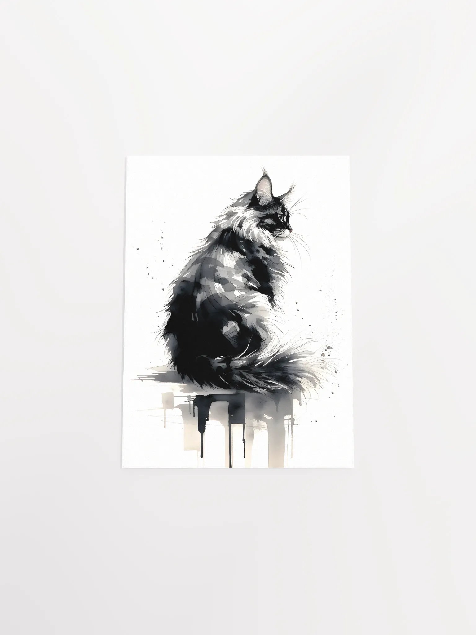 Maine Coon Ink Art Poster Wall Print product image (4)