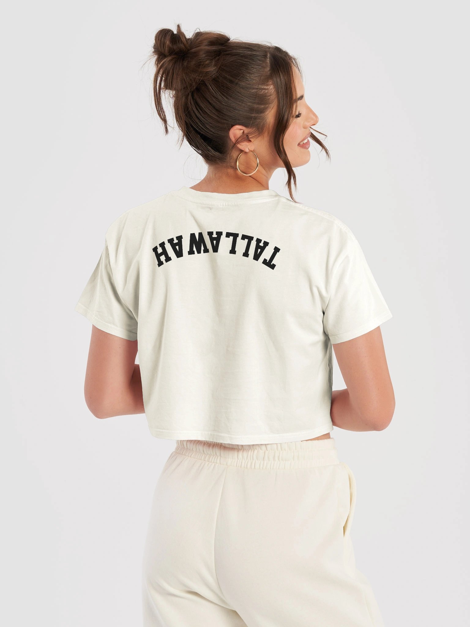 "likkle but TALLAWAH" Women's Premium Crop Top in Natural product image (6)