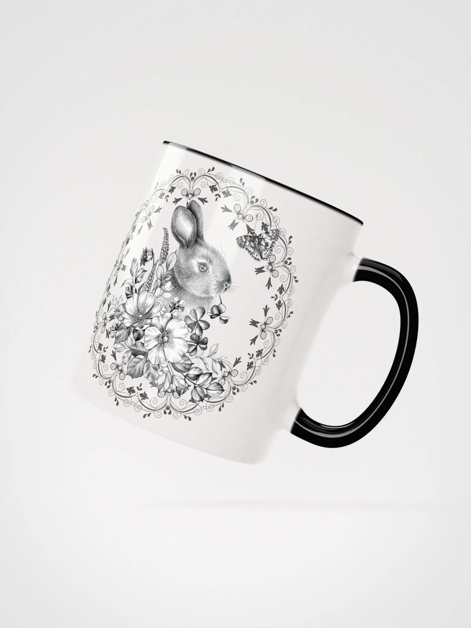 Floral Rabbit Ceramic Mug product image (16)