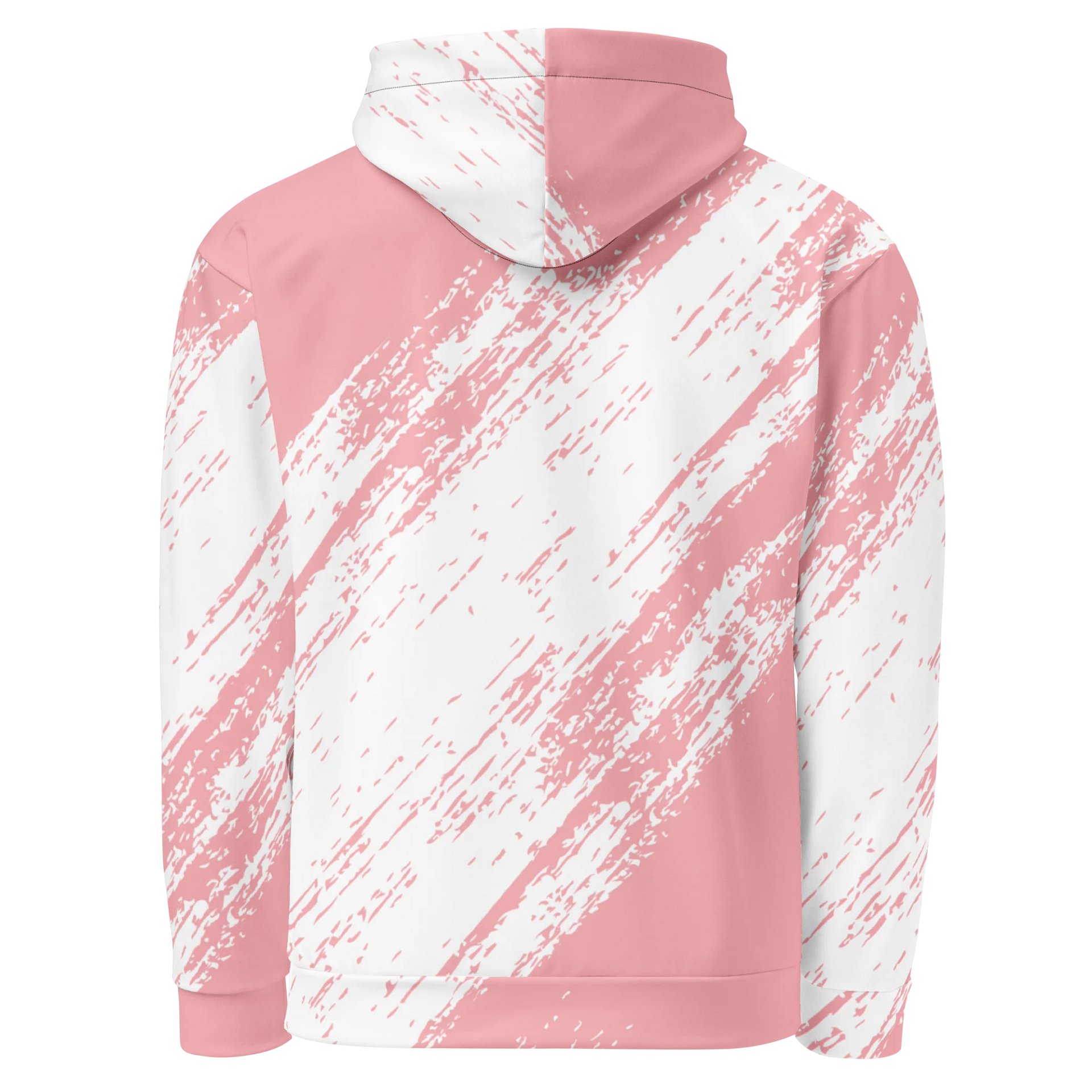 Mermaid Love | Black on Pink & White Brushstroke | Comfy All-Over Print Unisex Hooded Sweatshirt | Ocean-Inspired | Monique Faella Designs™ product image (3)