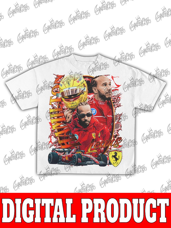 Lewis Hamilton Scuderia Ferrari 2025 Seven-Time World Champion F1 Vintage Racing Bootleg Graphic product image (2)