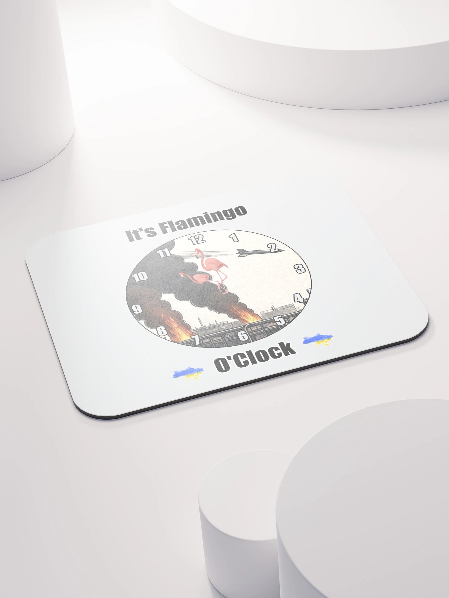 Flamingo o'clock mouse pad product image (4)