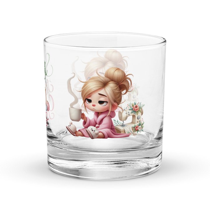 Sip & Sew Cartoon Girl Rocks Glass product image (2)