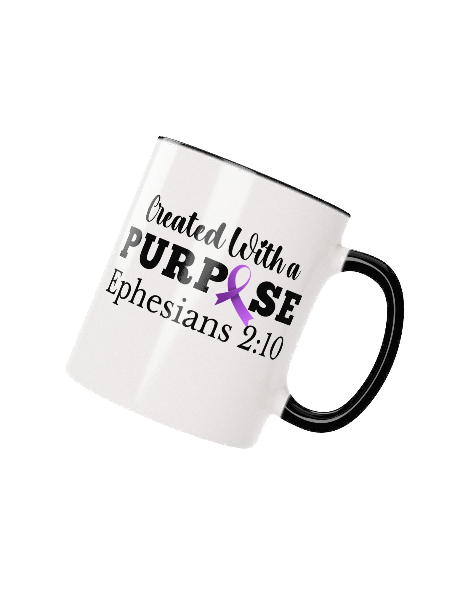 Created With A Purpose : Purple Ribbon Alzheimer's Awareness Ceramic Mug product image (3)