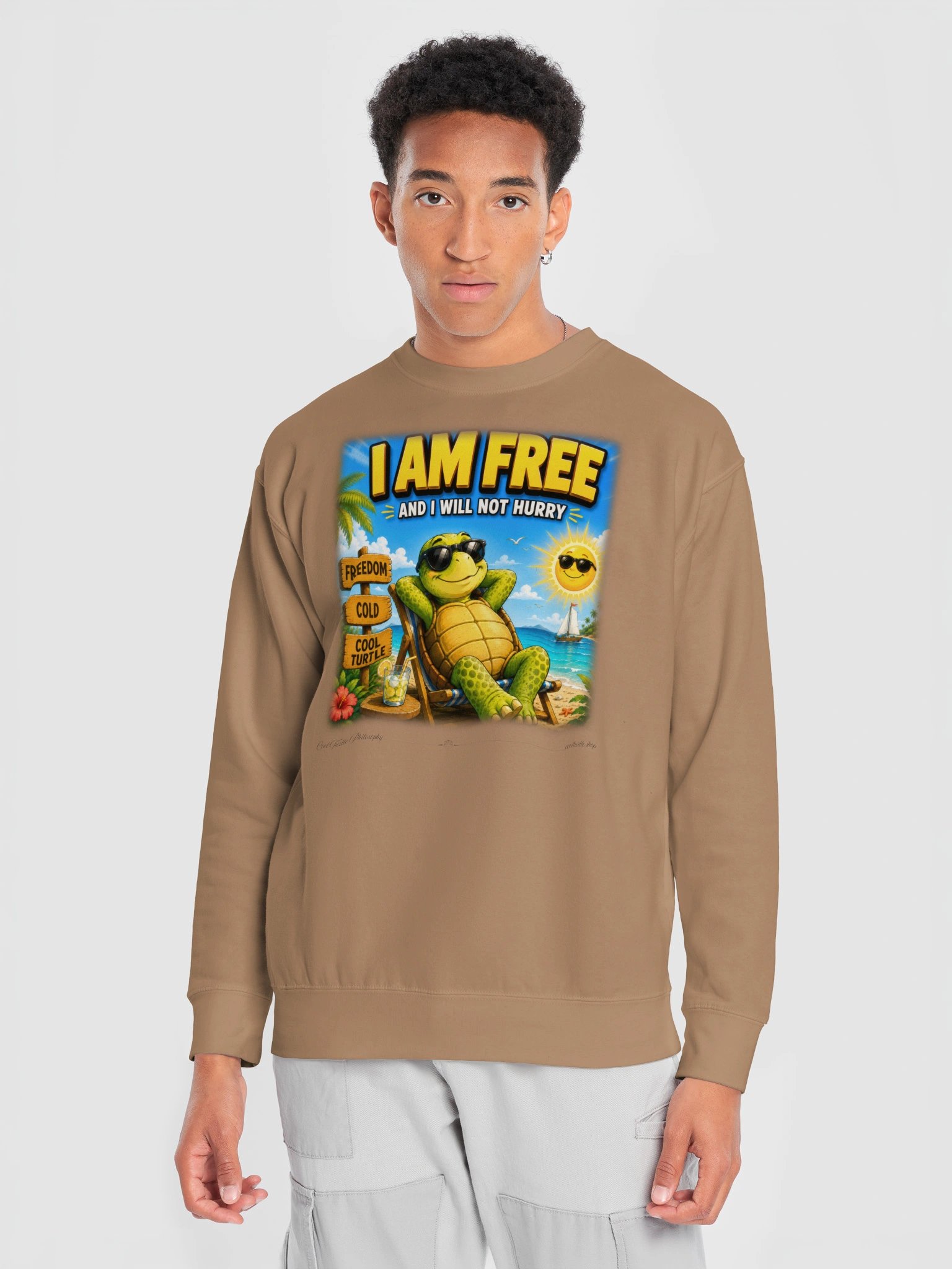 I Am Free Turtle Sweatshirt – Premium Slow Living Crewneck product image (3)