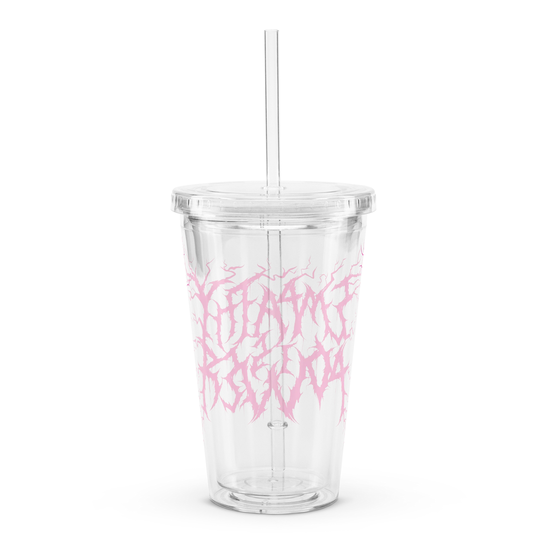 EIP Double Walled Clear Plastic Tumbler (16 oz) HOT PINK product image (2)