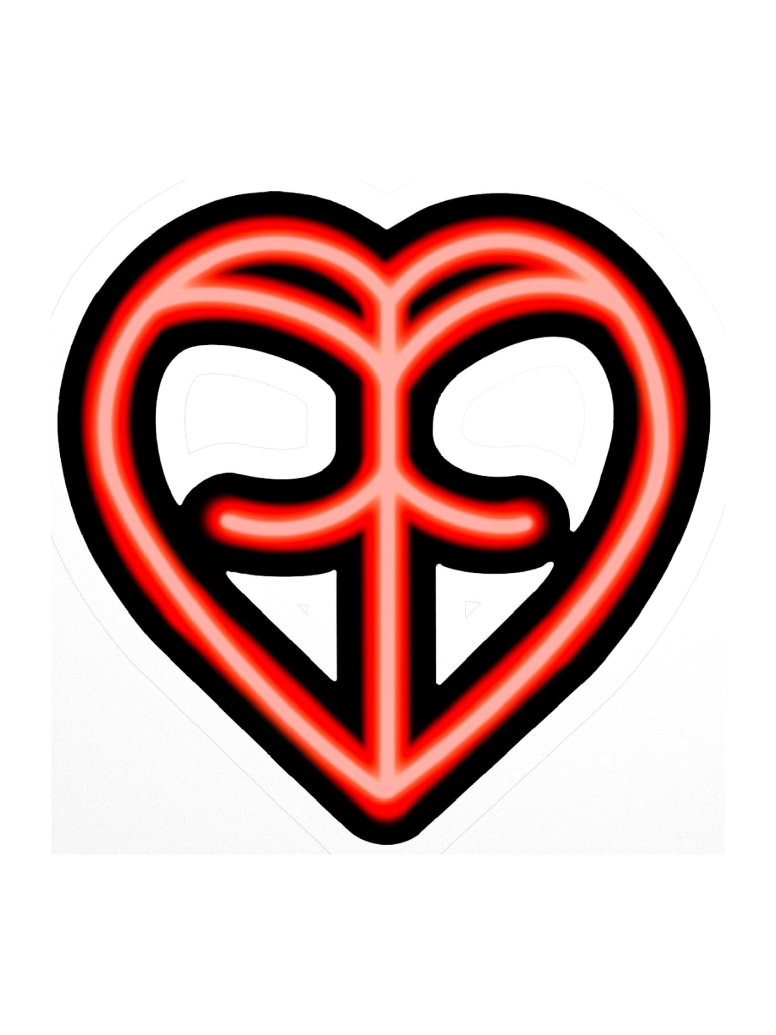 Neon Heart Kiss Cut Stickers product image (2)