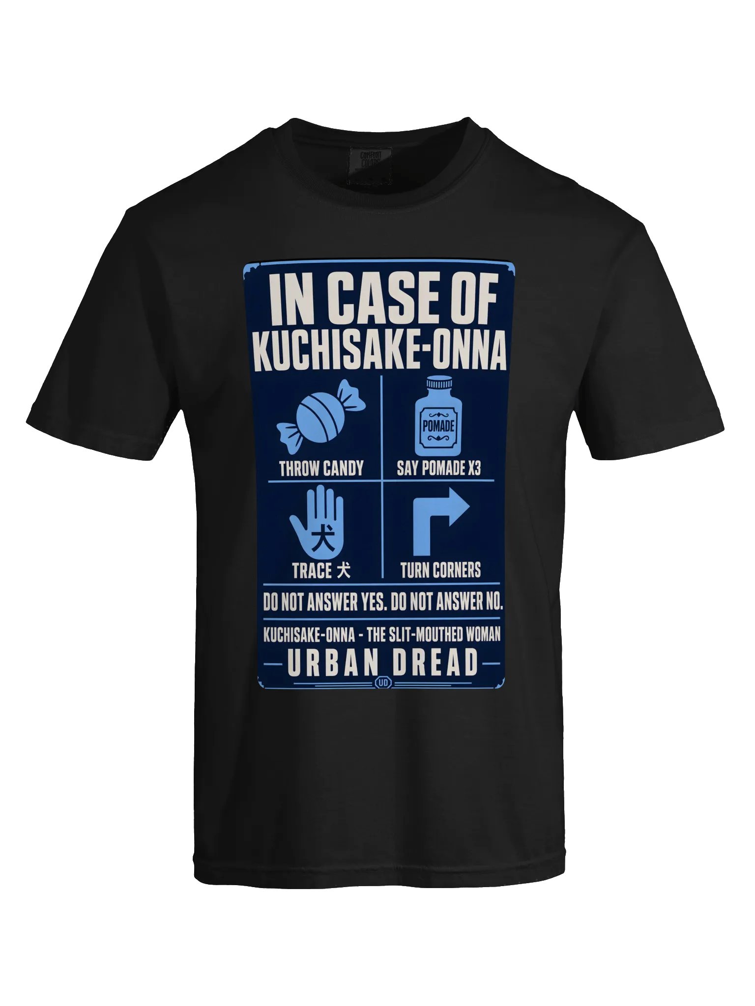 Kuchisake-Onna Emergency Safety Sign T-Shirt product image (4)