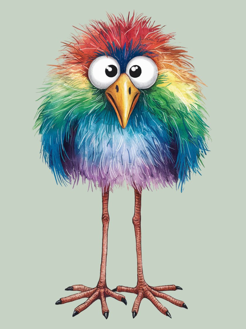 Whimsical Rainbow Bird Framed Poster product image (1)