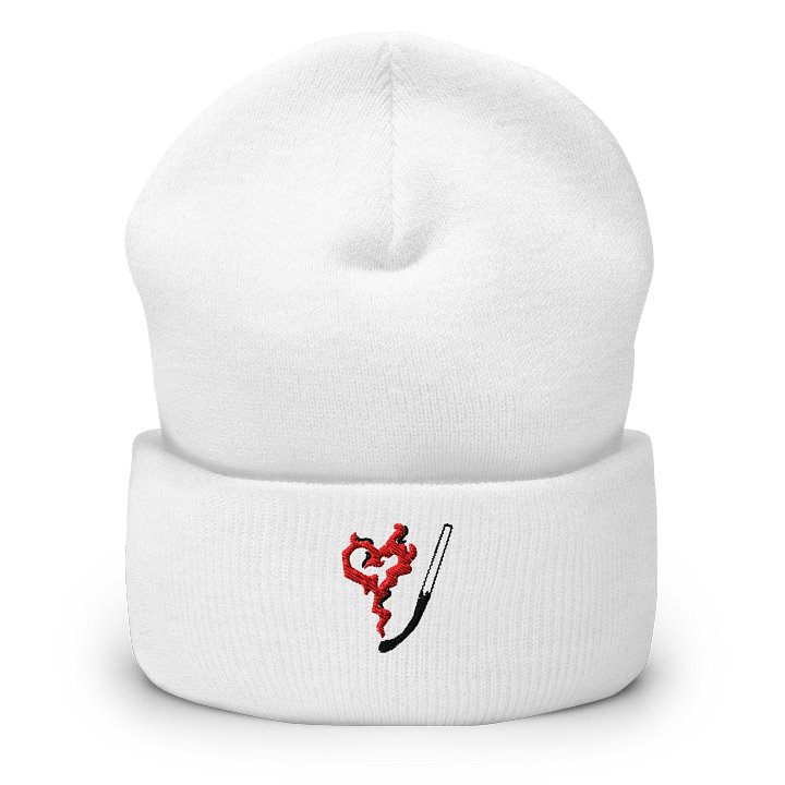 burnt out. beanie (white) product image (1)