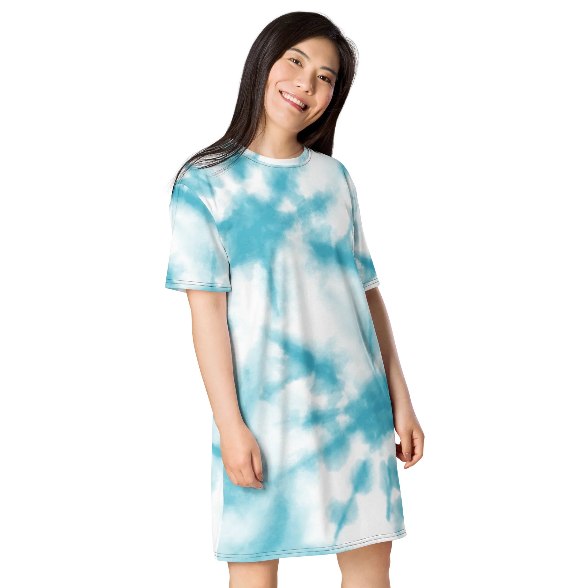 Exclusive Blue Tie-Dye T-Shirt Dress - Only at TDS Music product image (4)