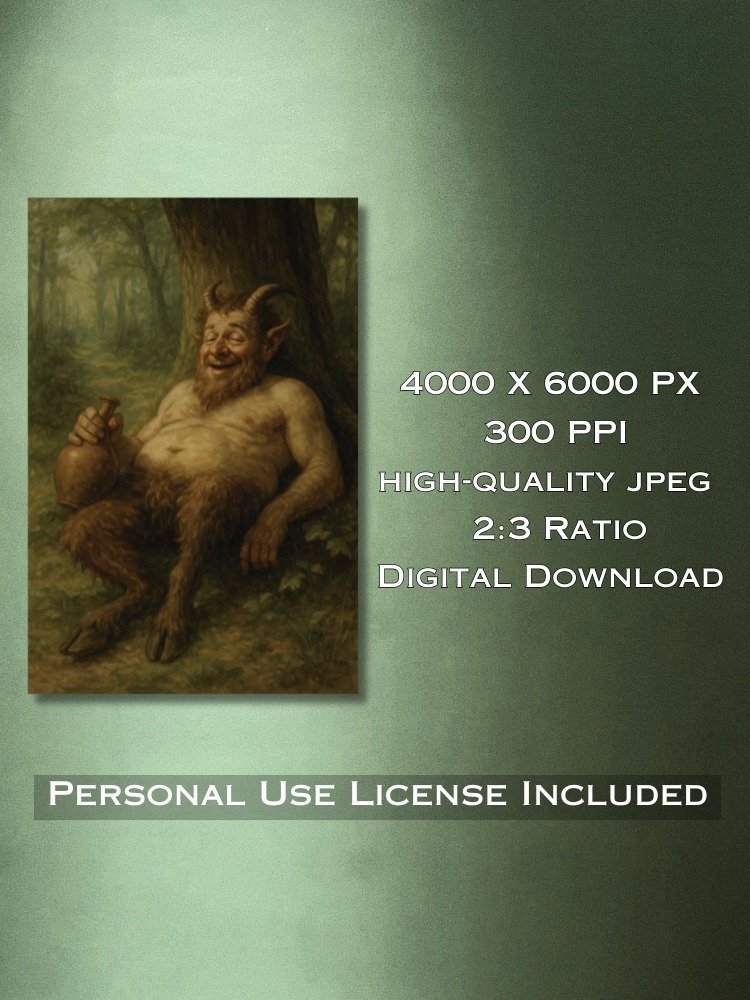 Satyr – Reveler of the Ancient Woods Digital Art Print product image (3)