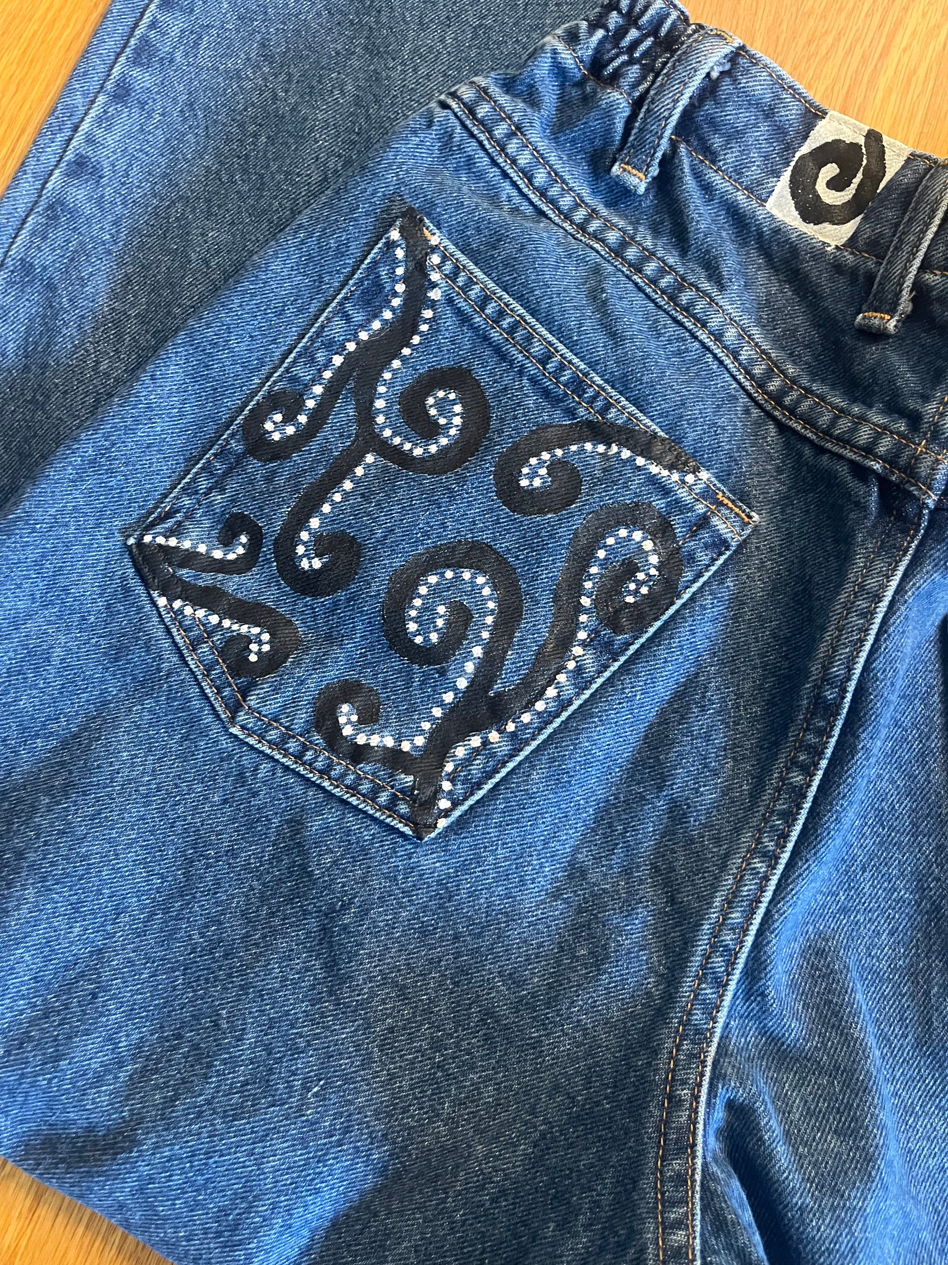 Asymmetrical Swirls Jeans / Size 10 product image (7)