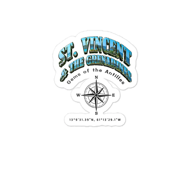 Compass - St. Vincent and the Grenadines - Vintage ALT | Vinyl Decal product image (1)