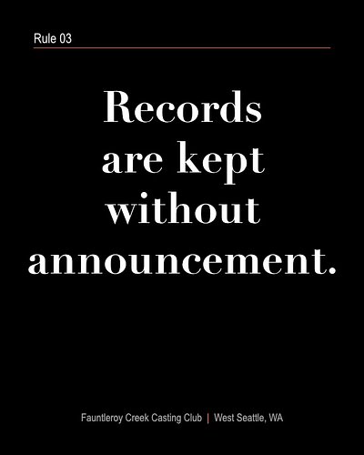 Records are kept without announcement.

Some are even accurate.

Respect the Creek

fauntleroycreek.cc