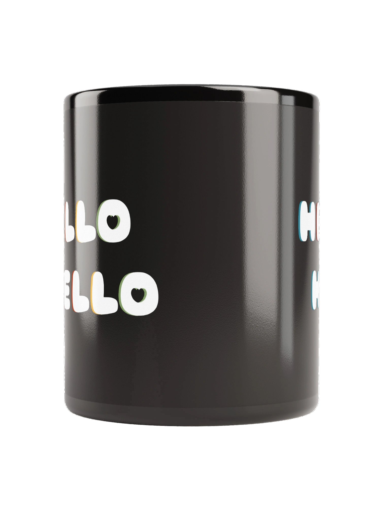 Hello Hello (White Text) Black Glossy Mug product image (2)