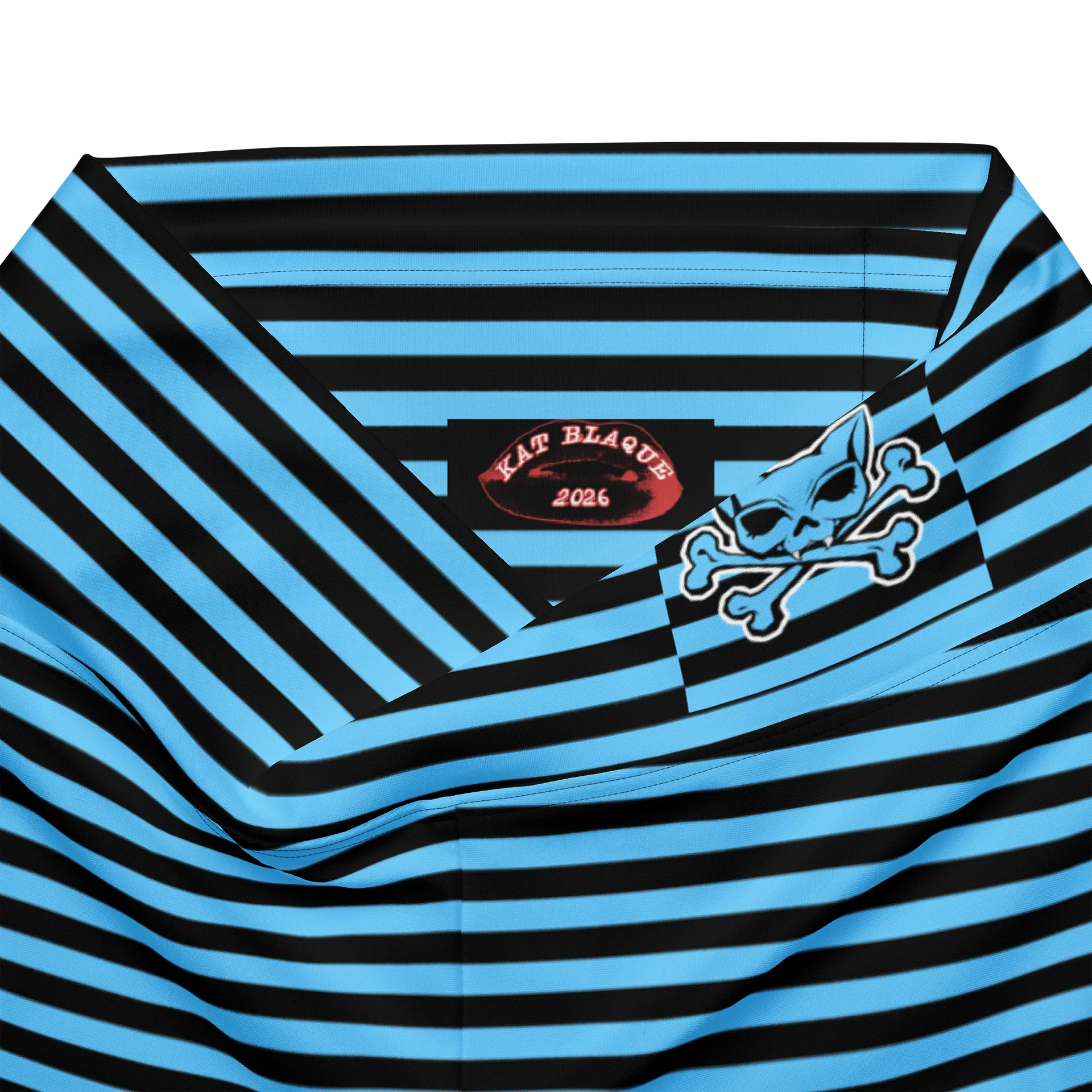 Blue and Blaque Stripped Kat Skull Flares product image (7)