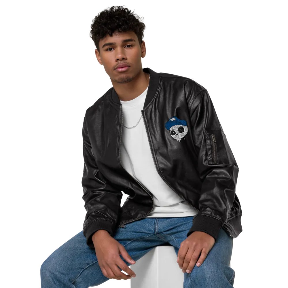 Skully Faux Leather Bomber Jacket product image (5)