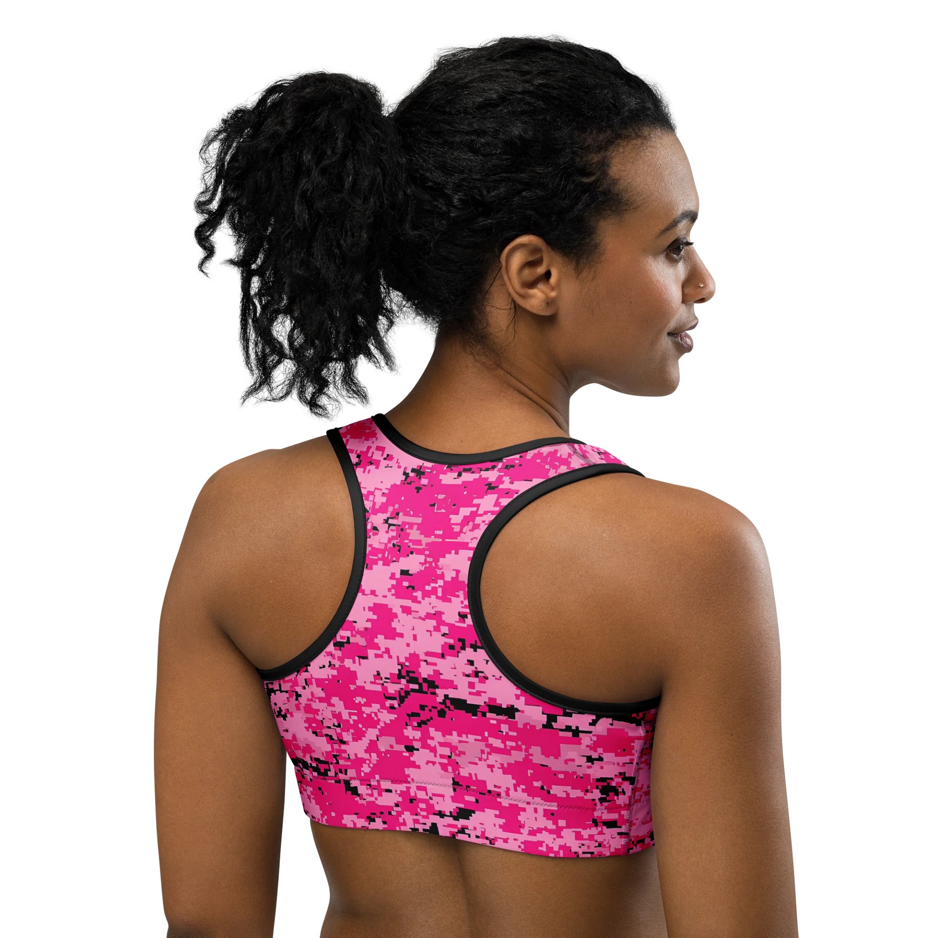 Pixel Pink Camo Custom Sports Bra product image (4)