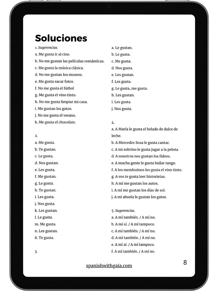 PDF ME GUSTA - exercises and answers product image (2)