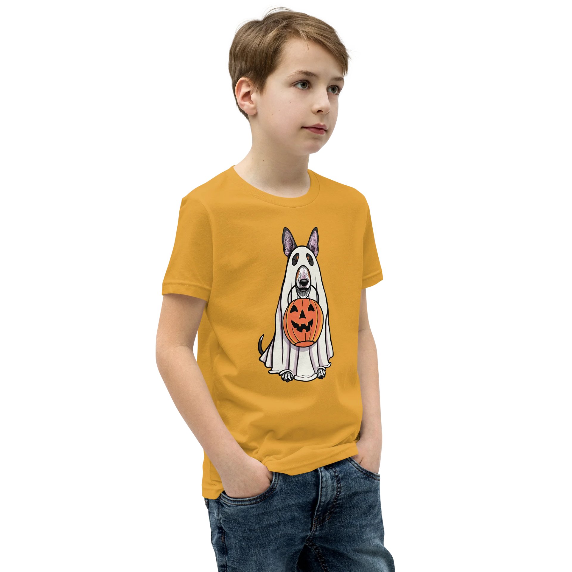 Halloween English Bull Terrier(Tricolor) Youth T-Shirt product image (2)