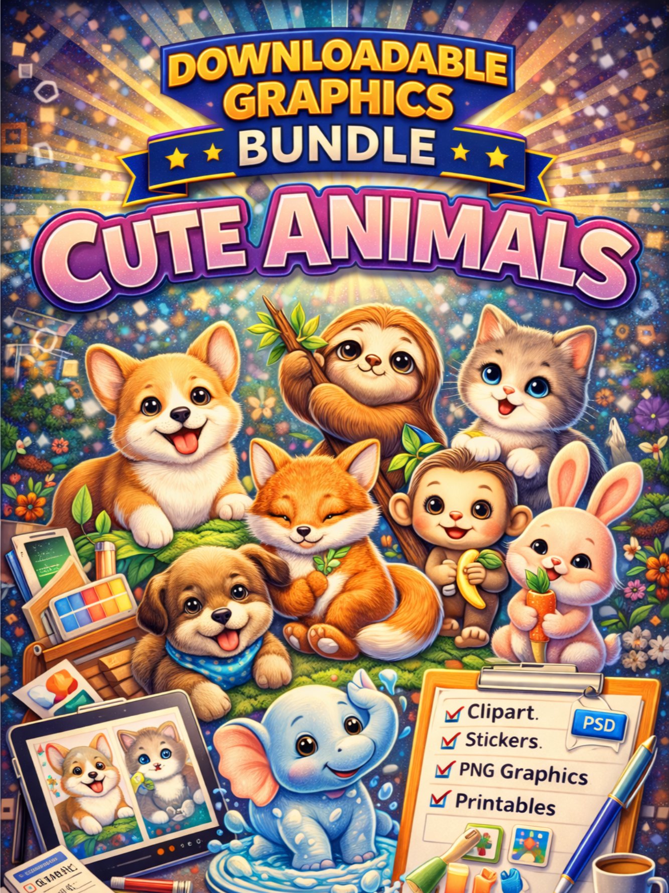 40 Adorable Animal Graphics Resellers Bundle product image (1)