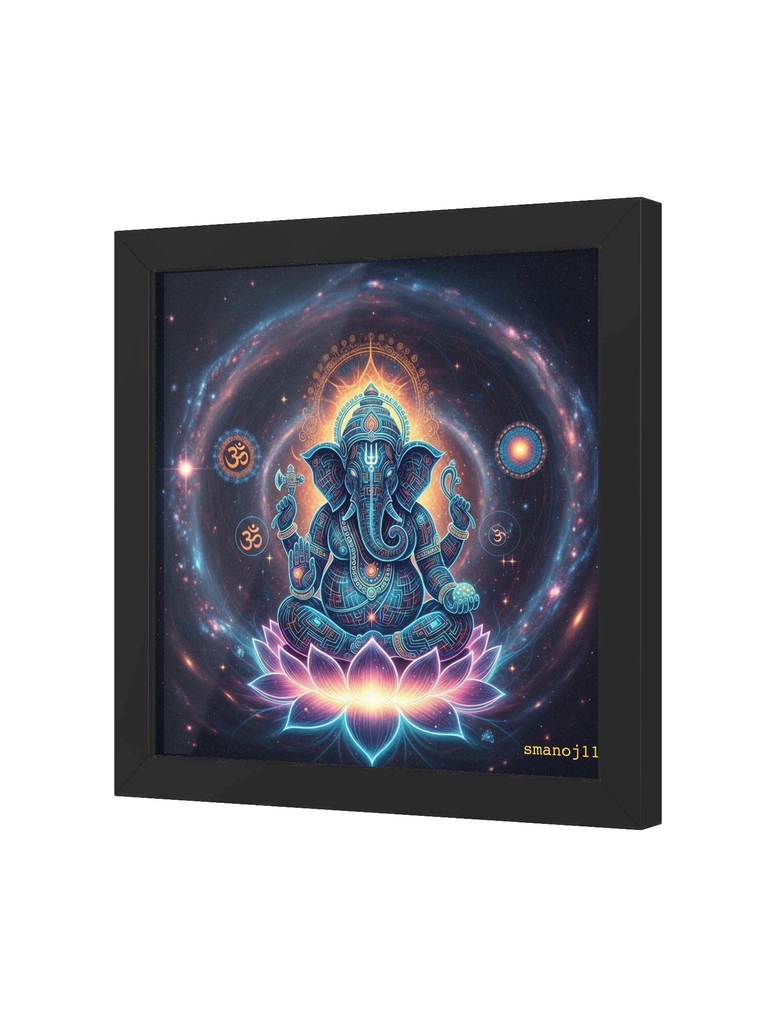 Cosmic Ganapati – Neon Nebula Ganesha Art product image (4)