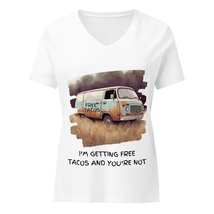 FREE TACOS Van Women's V-Neck T-Shirt product image (1)