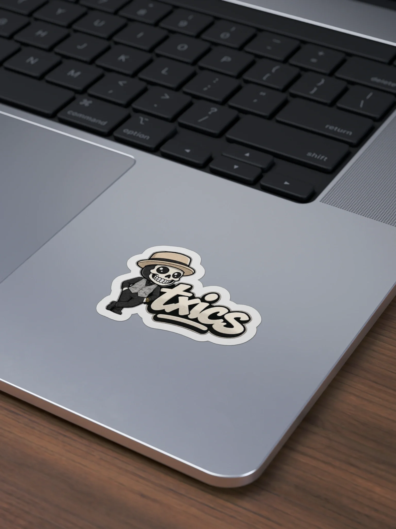 txics Gentleman Skull Die-Cut Sticker