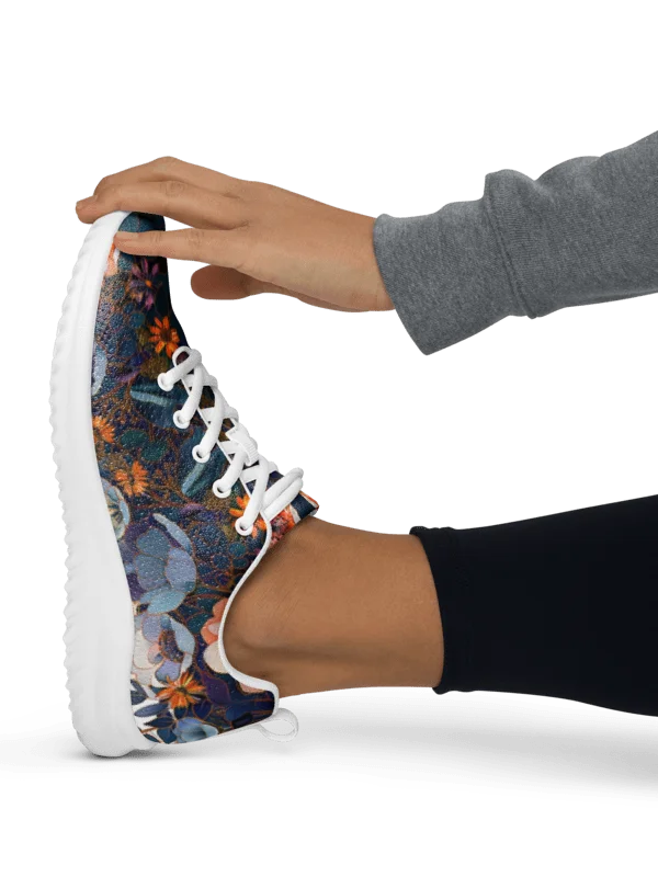 Midnight Bloom: Florale Art-Deco Women's Sneakers product image (3)