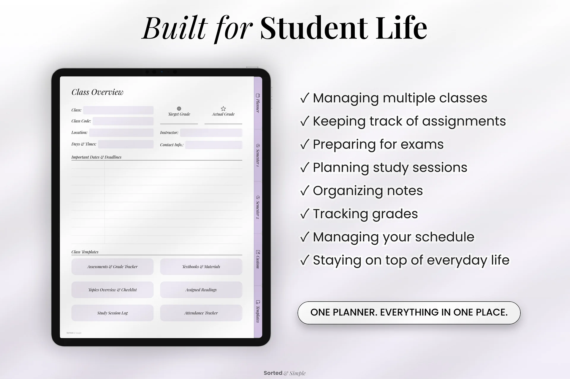 2026/2027 Mid-Year Student Digital Planner Portrait - Lavender product image (11)
