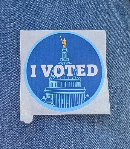 Voted today through early voting at my library! Yet another reason to love local libraries. They can serve so many functions ...