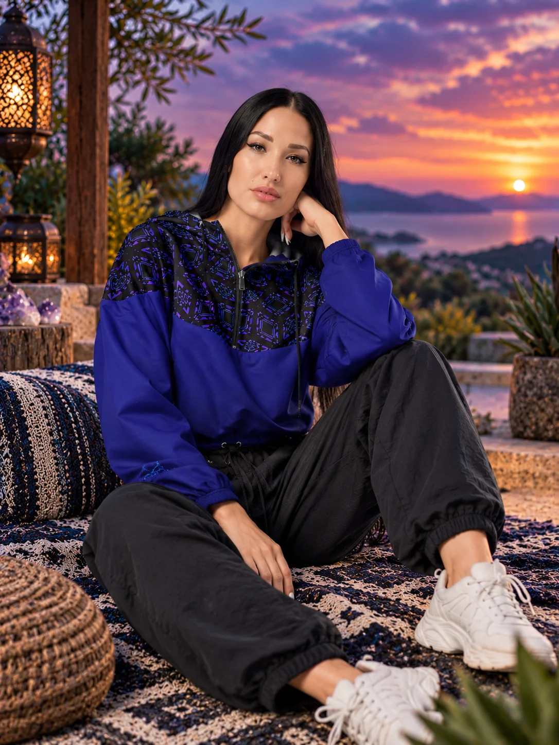Indigo Circuit Cropped Windbreaker product image (1)