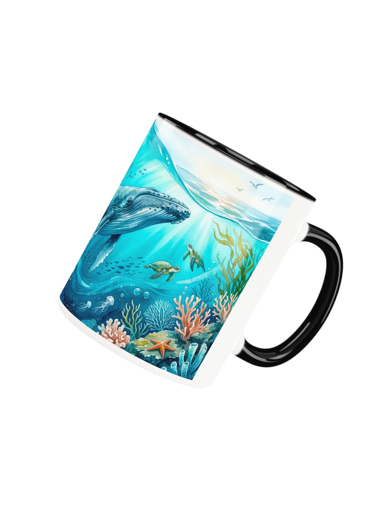 Majestic Humpback Whale Underwater Ocean Accent Mug product image (4)