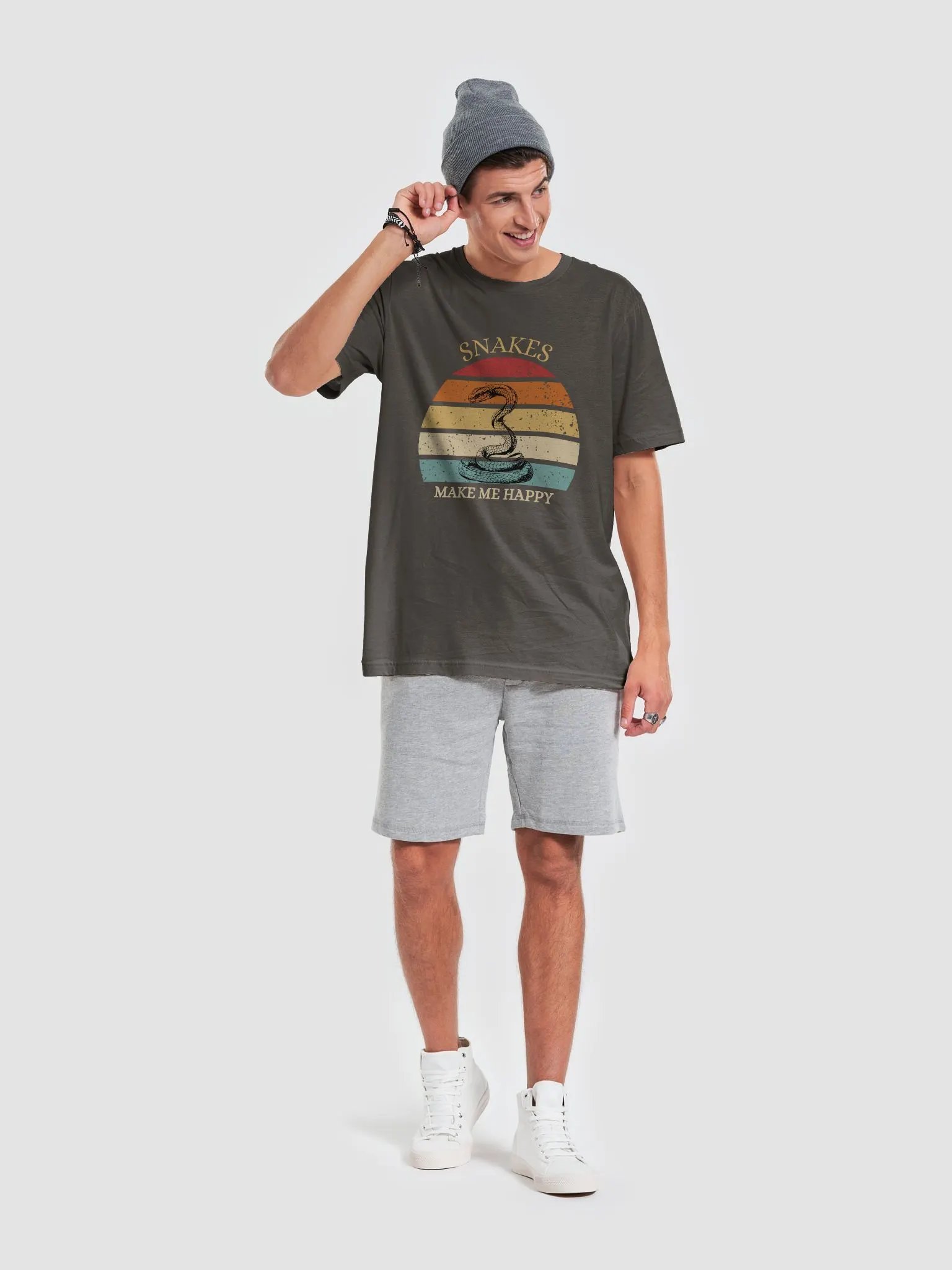 Vintage Snakes Make Me Happy T-shirt product image (2)