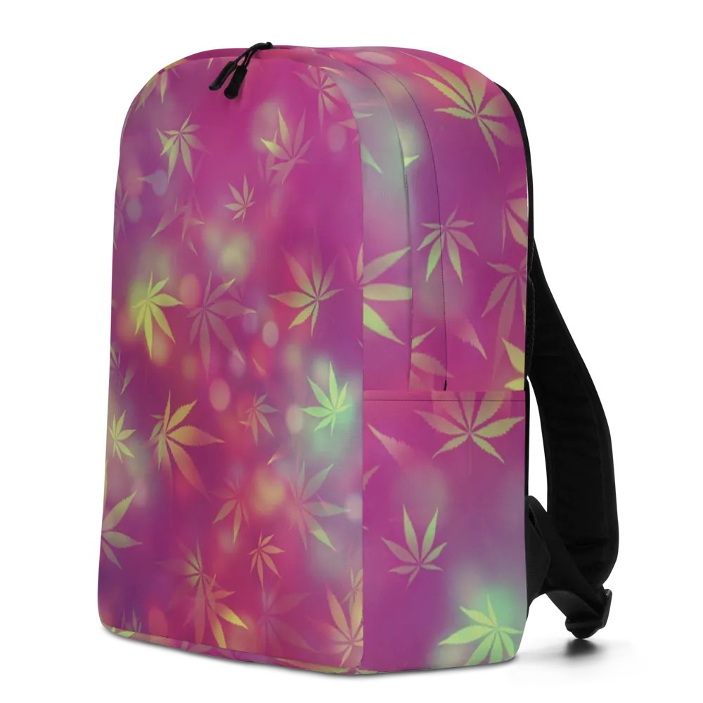 Cannabis Leaf – Vivid Maroon & Gold Bokeh Edition - Backpack product image (4)