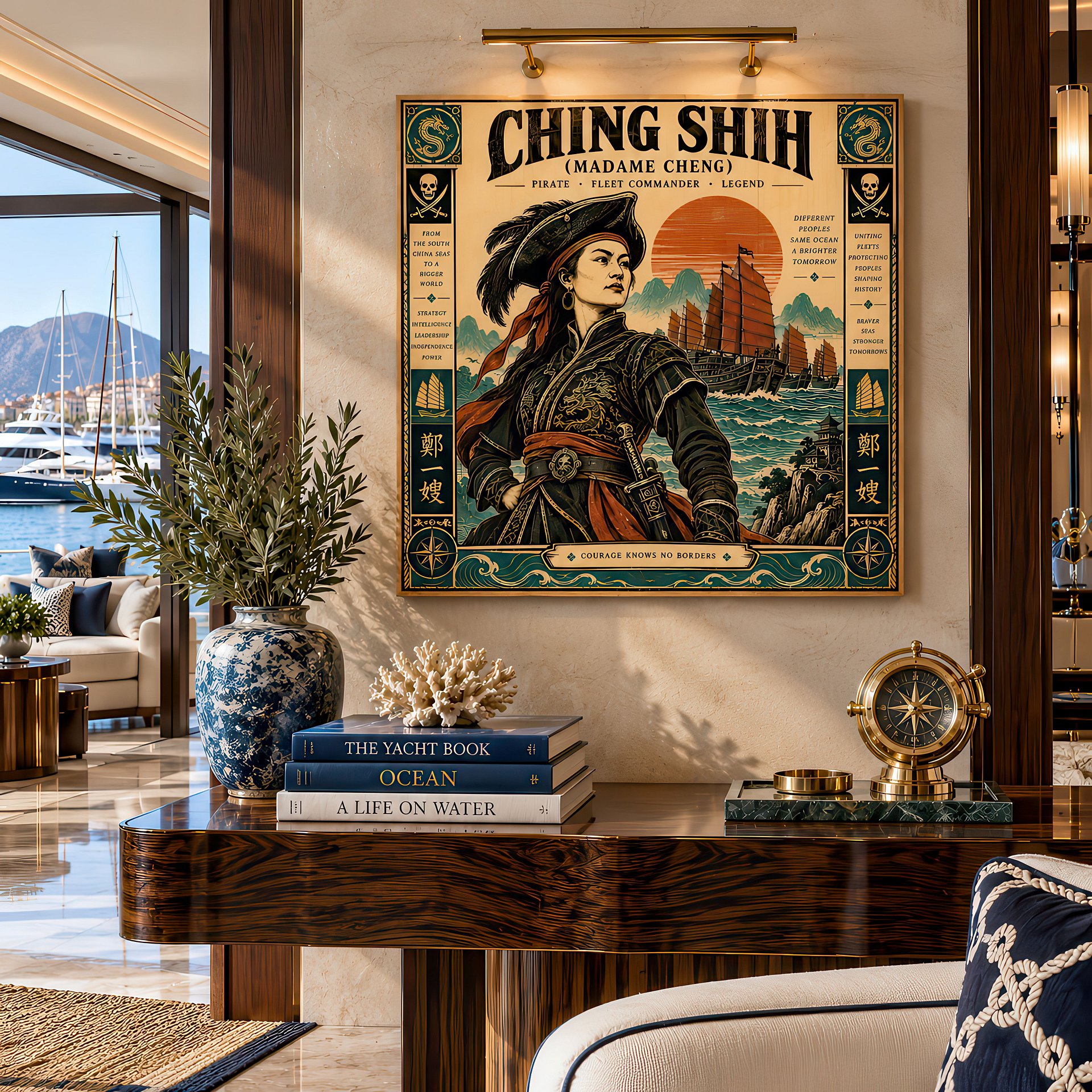 Ching Shih | Birch Wood Art Panel | Historical Wall Decor | 24x24″ (60x60 cm) product image (4)