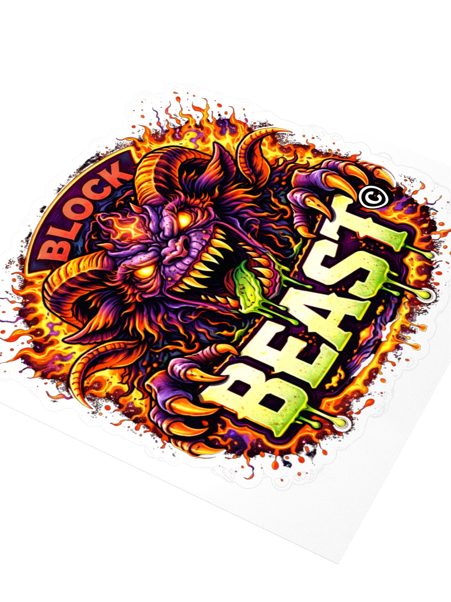BLOCK BEAST — Neon Fury Sticker Cut product image (3)