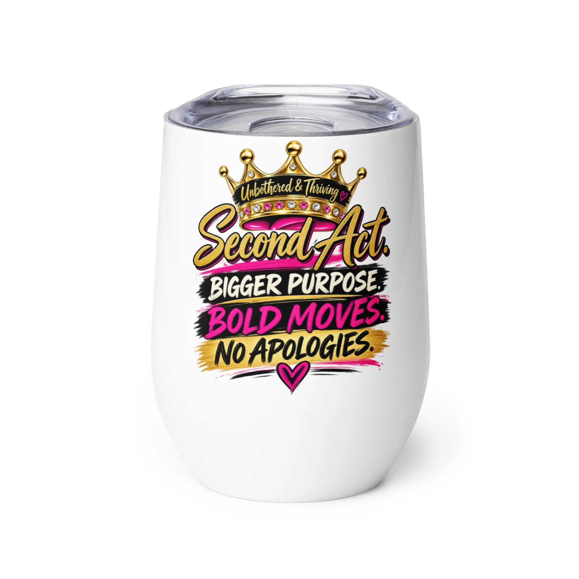 Unbothered & Thriving Wine Tumbler product image (1)