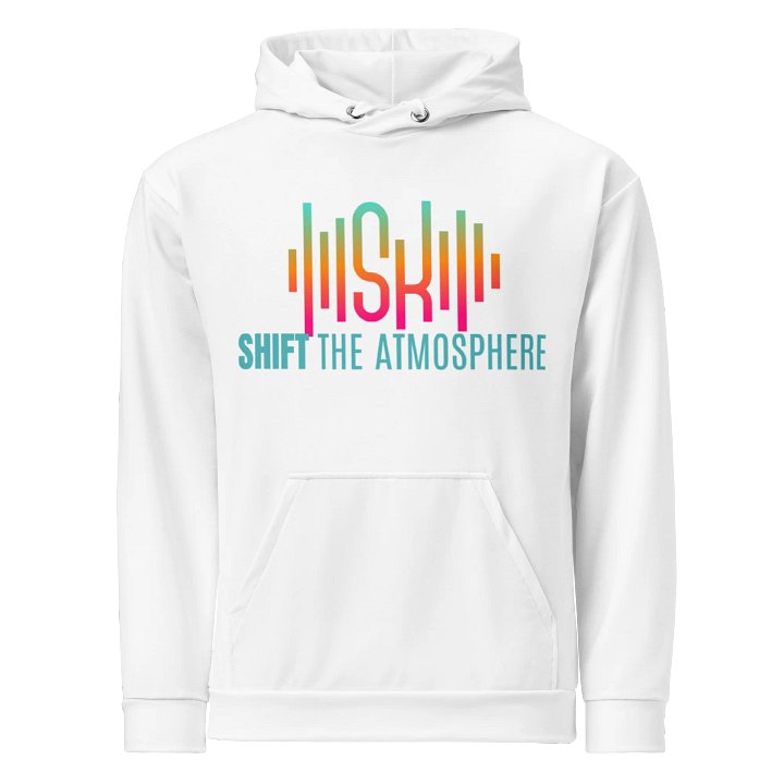 SHIFT THE ATMOSPHERE Logo White Unisex Hoodie product image (1)