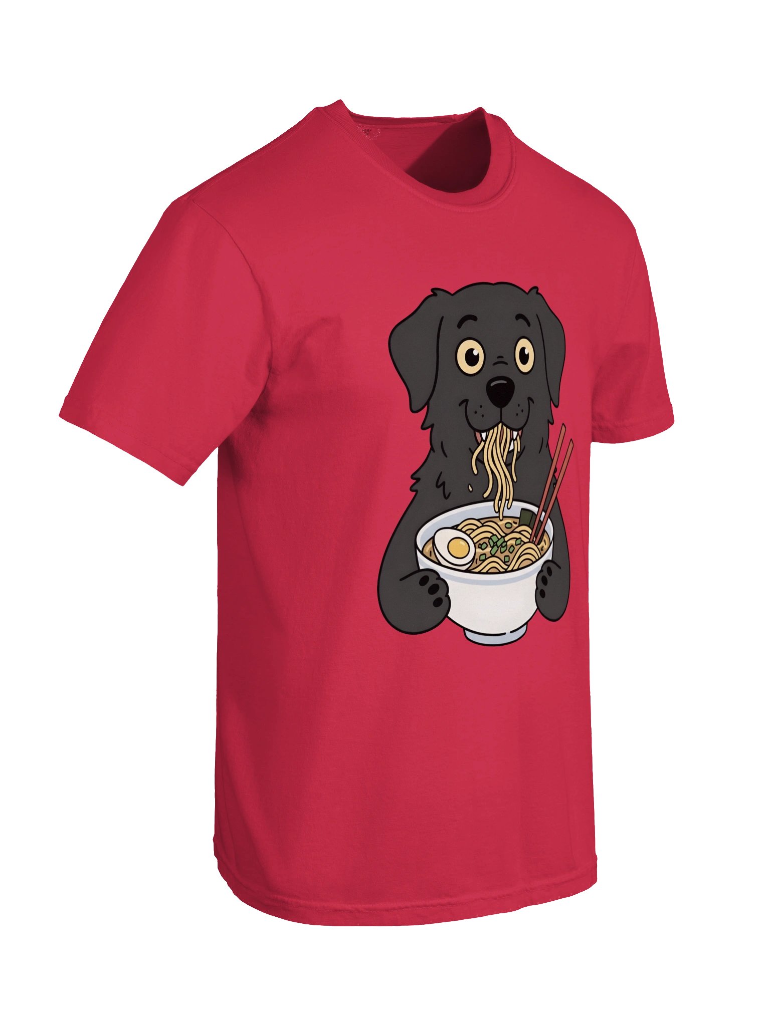 Cute Black Dog Eating Ramen Noodles T-Shirt product image (16)