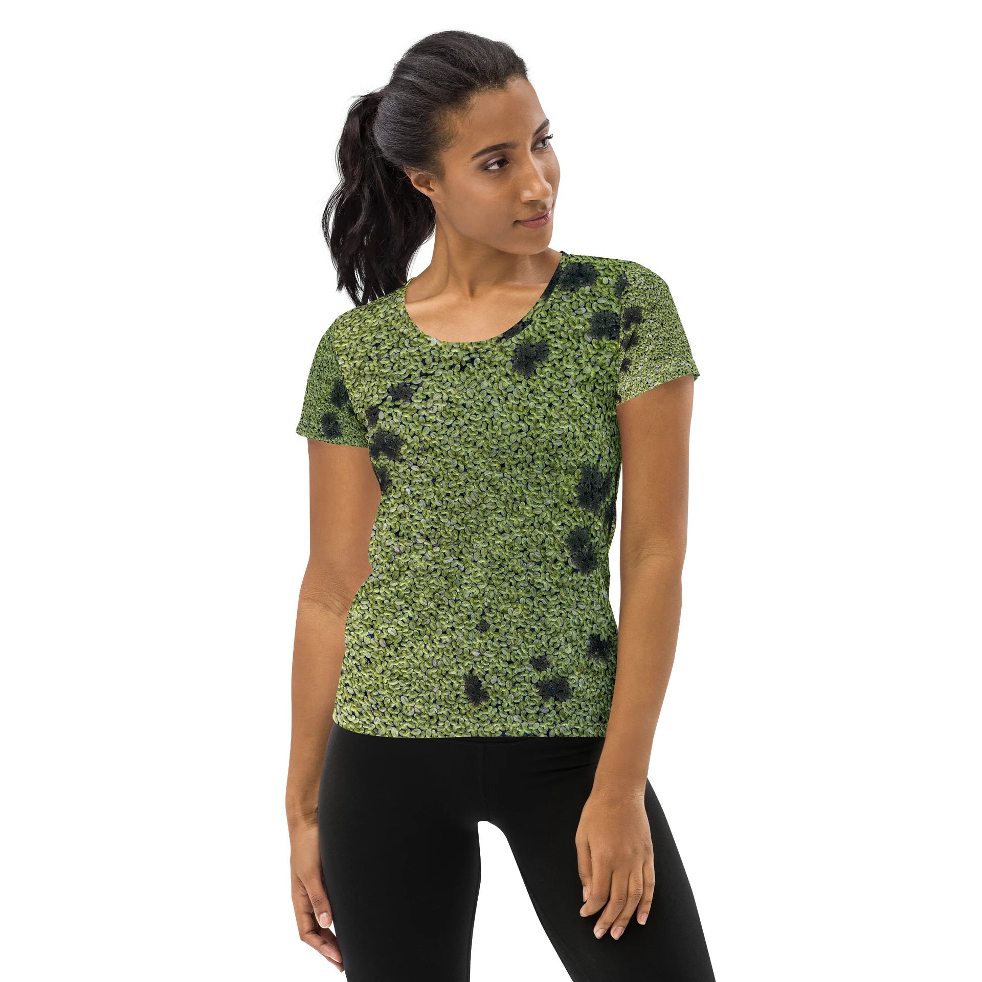 Verdant Life All-Over Print Women's Athletic T-Shirt | Performance Workout Tee product image (1)