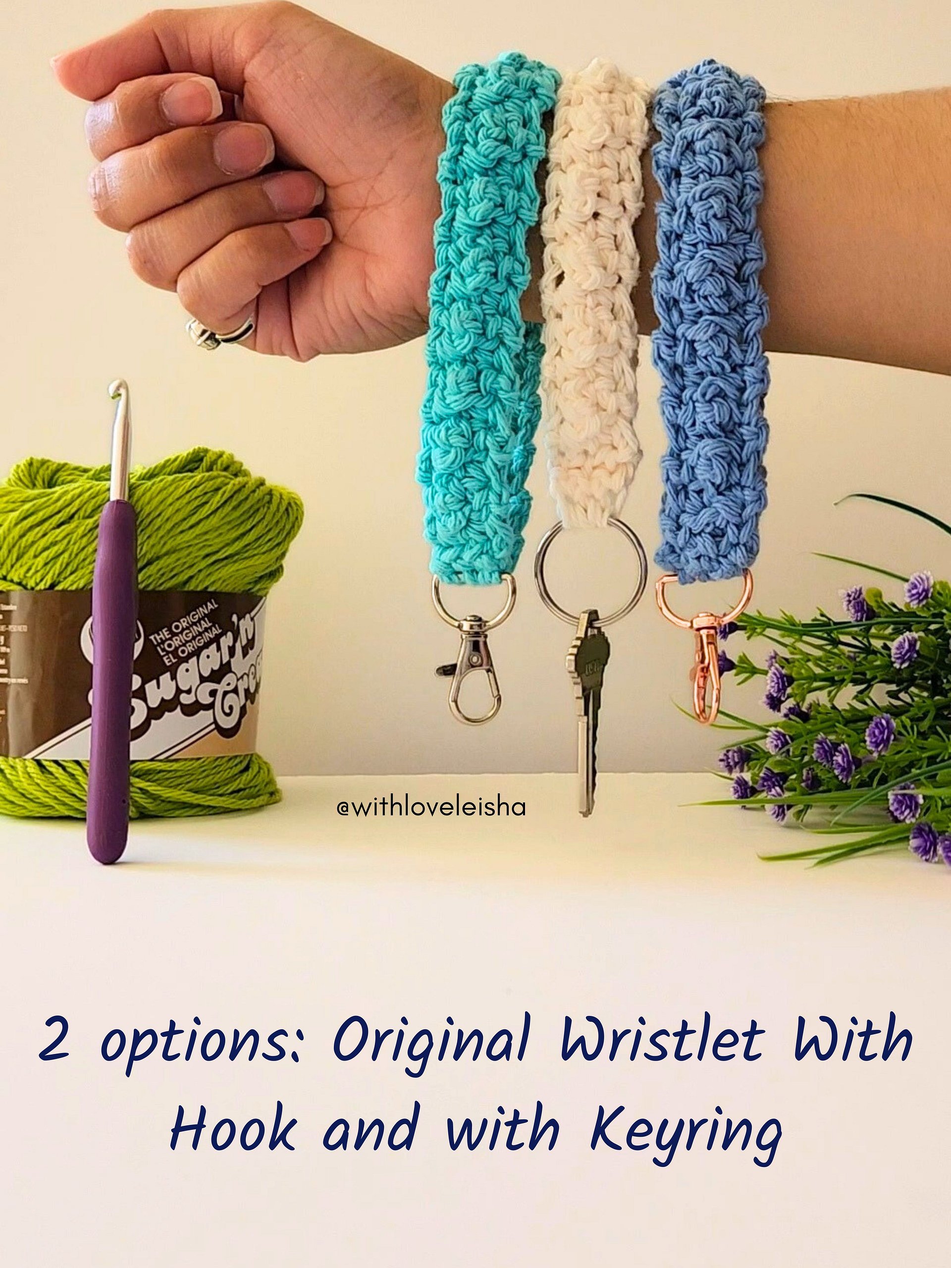 20 Minute, Yarn Scrap Cobblestone Wristlet - Beginner Crochet Pattern Bundle with Videos product image (2)