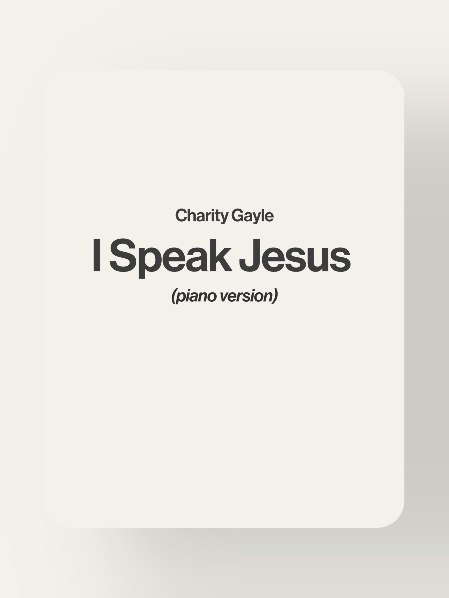 I Speak Jesus - Charity Gayle product image (1)