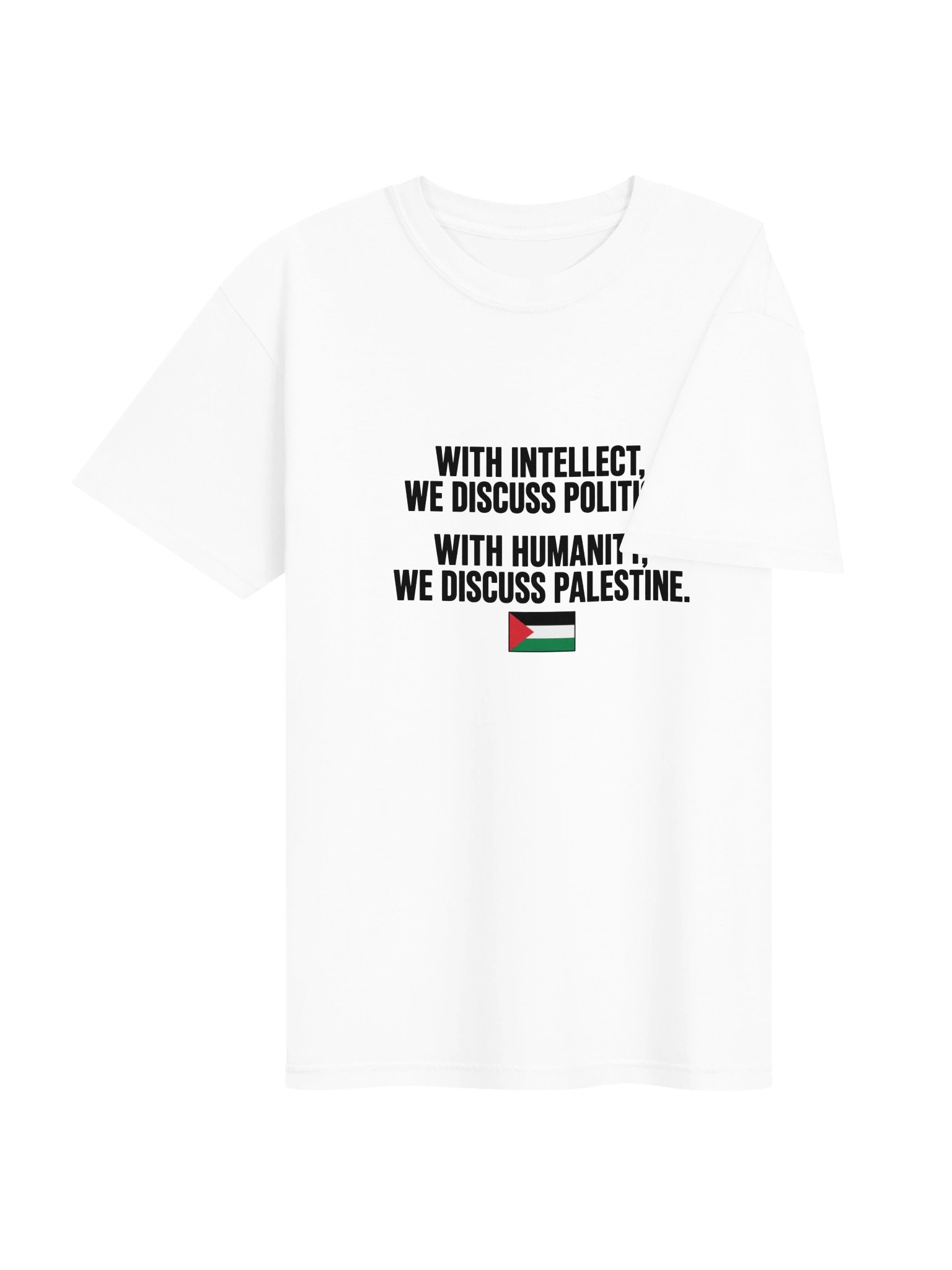 With Humanity, We Discuss Palestine T-Shirt 🇵🇸 white product image (4)