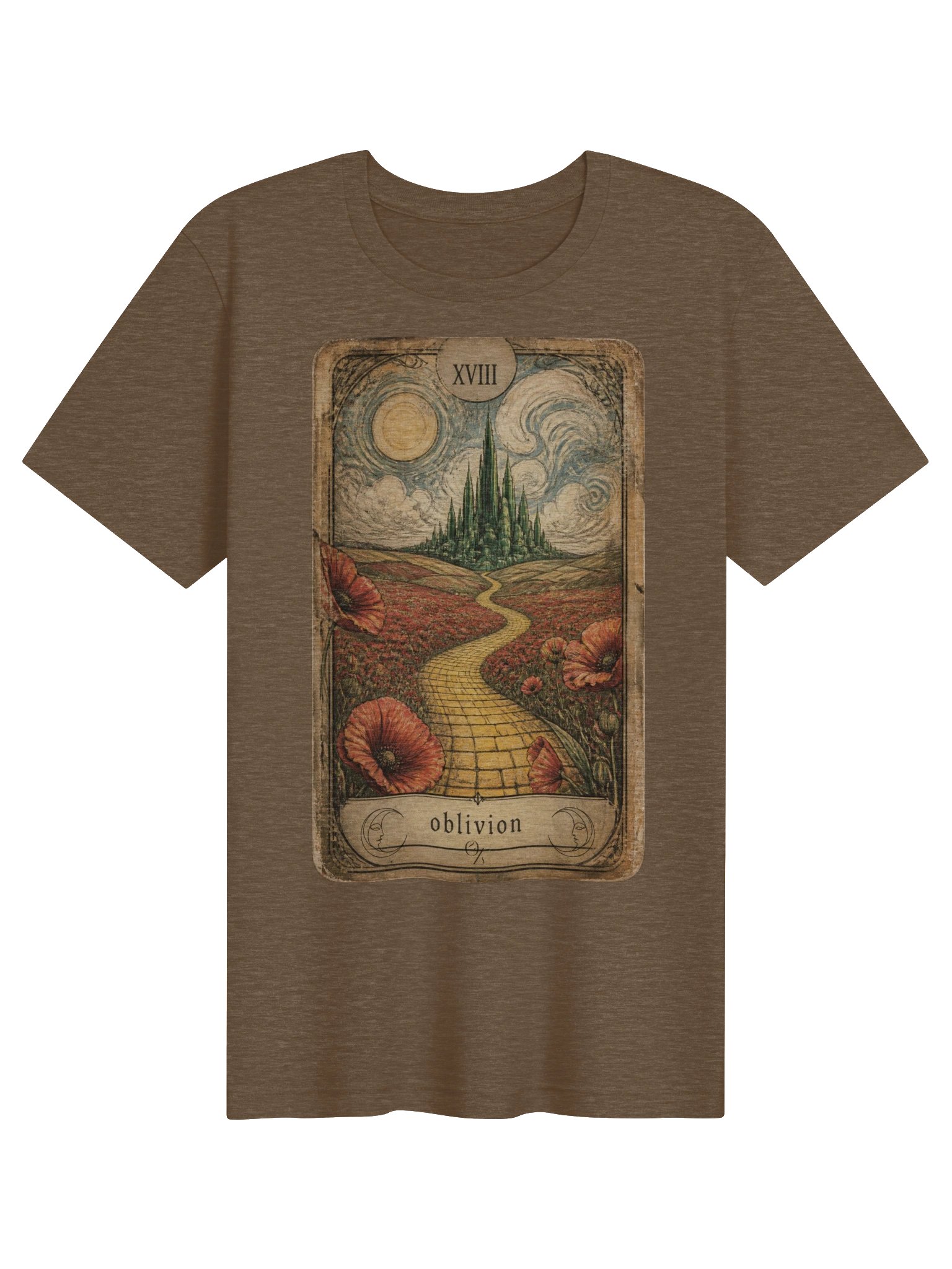 Oz Poppy Field Tarot Shirt, Dreamy Emerald City Graphic, Re-imagined Moon Card product image (2)