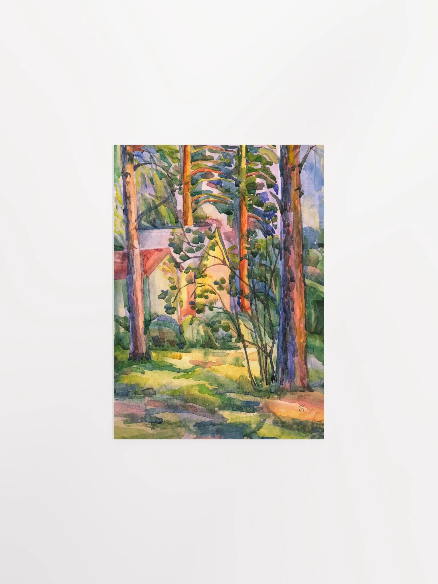 Enchanted Forest Watercolor Poster - Private House with Ffence product image (2)