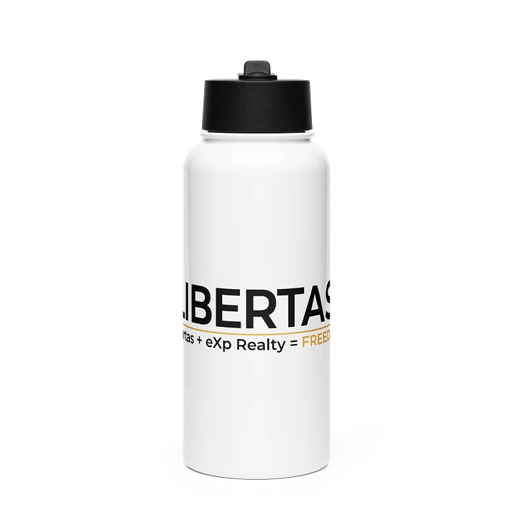 The Libertas - Freedom White Stainless Steel Water Bottle with a Straw Lid | eXp Realty product image (1)
