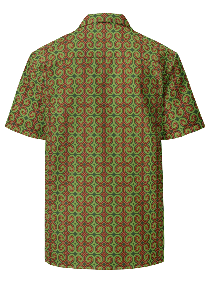 Red & Green Christmas Swirl Oversized Button-Down Shirt product image (2)